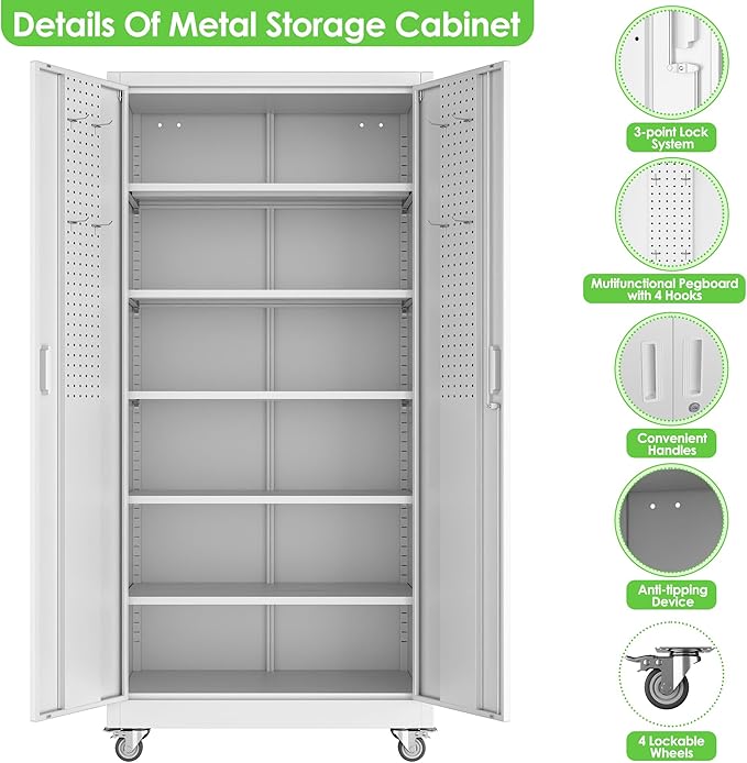 Reemoon71 H×32" W×16" D Metal Storage Cabinet - Image 4