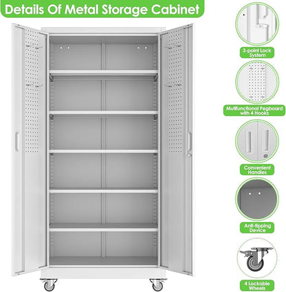 Reemoon71 H×32" W×16" D Metal Storage Cabinet - Image 4