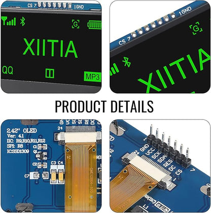 XIITIA 2pcs 2.42 inch 128x64 OLED LCD Display Module SSD1309 7 Pin SPI/IIC I2C - Image 4