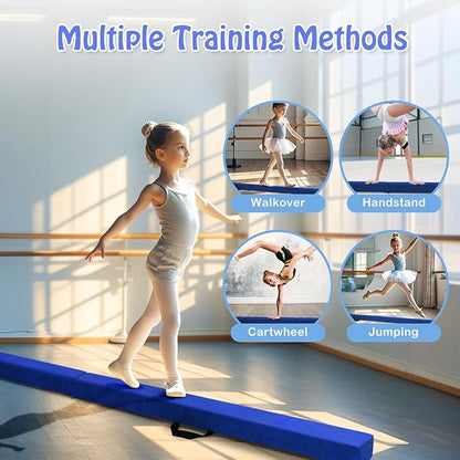 Giantex 7FT/8FT/9FT Balance Beam, Folding Gymnastics Beam w/Carry Handles - Image 3