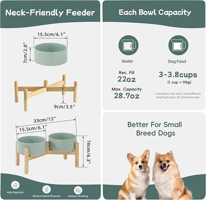 Ceramic 6.1inch Raised Dog Bowl - Image 2