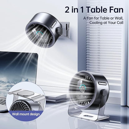 Coolhill USB Desk Fan for Bedroom: 100 Speeds Digital Display Quiet Table Fan - Image 3