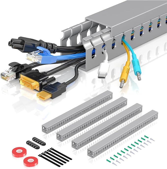 Open Slot Wire Duct Kit, 62.8" Server Rack Cable Management, Cable Management by Aocii