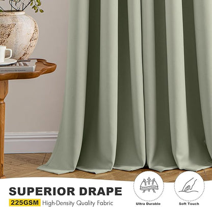 MIULEE Sage Green Blackout Curtains - Image 5