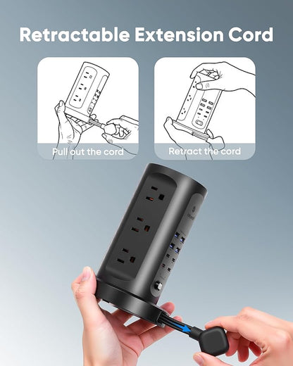 Kakyanill 115W USB Charging Station, Surge Protector Power Strip Tower - Image 4