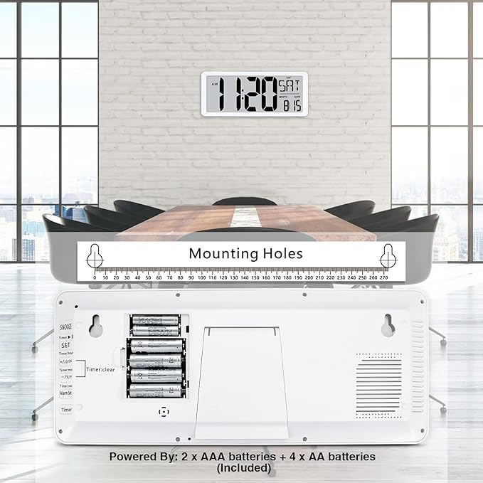 Large Digital Wall Clock, Electronic Alarm Clocks - Image 7