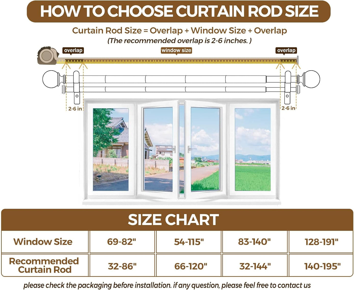 KAMANINA Double Curtain Rods 66 to 120 Inches, Adjustable, Antique Silver | Heavy Duty 1 Inch, Dual Drapery Rod for Sliding Glass Door, Bedroom, Fewer Rods, Easy Install, Decorative Round Finials