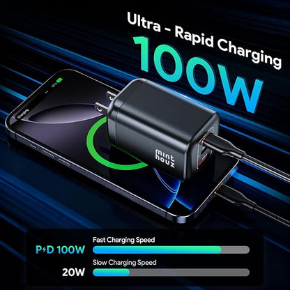 Minthouz 100W GaN Charger, 3-Port PD3.0 Fast Charging Station - Image 2