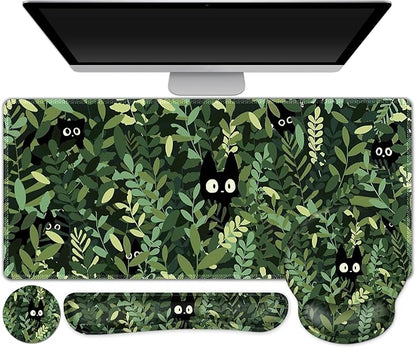 Large Desk Mat, Cute Anime Cats Gaming Mouse Pad, Desk Pad Protector, XXL by ToLuLu