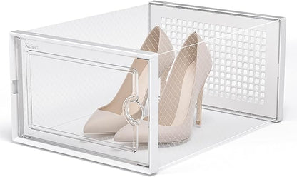 Kuject X-Large Shoe Storage Boxes Organizers Clear Plastic Stackable 12 Pack - Image 5