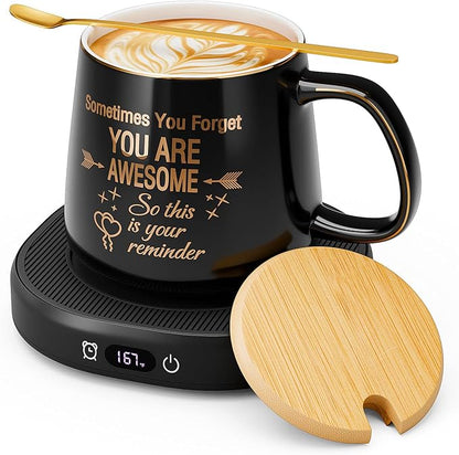 Coffee Mug Warmer & You are Awesome Mug Set, Electric Cup Warmer by LOUTYTUO