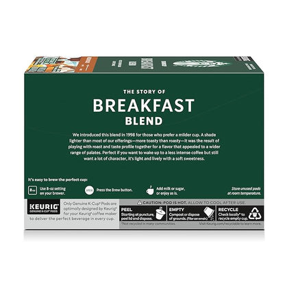 Starbucks K-Cup Coffee Pods, Medium Roast Hot or Iced Coffee, Breakfast Blend - Image 9