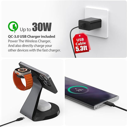 3 in 1 Charging Station for Apple Devices, Mag-Safe Charger Stand Fast Charging - Image 4