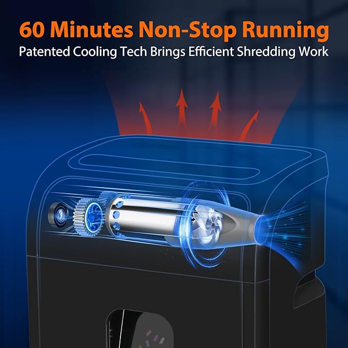 Paper Shredder for Home Office14-Sheet 60-Mins Micro Cut Shredder - Image 3