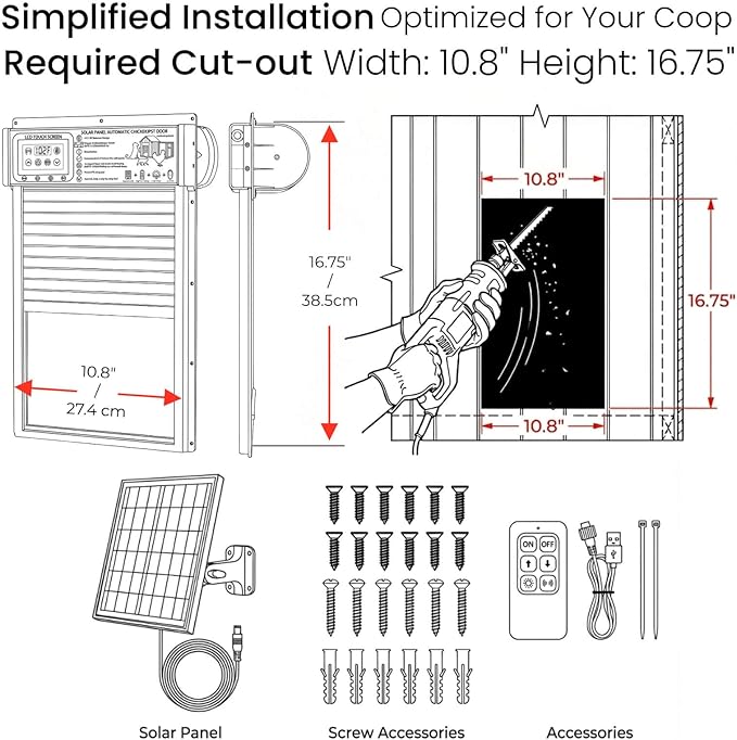 XRDZYXGS Automatic Chicken Coop Door Opener, Space-Saving Roll-up Design - Image 6
