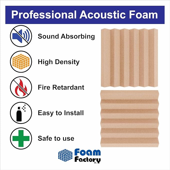 Foam Factory Inc 24 Pack Color Acoustic Foam Panel Studio Soundproofing Wedge - Image 3