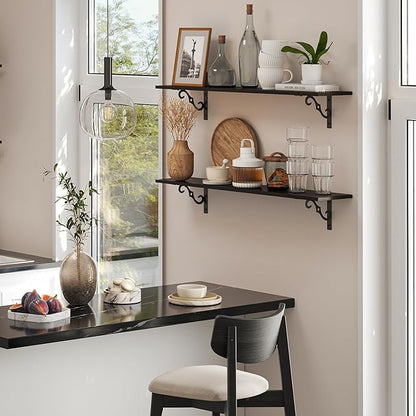 DINZI LVJ Long Wall Shelves, 23.6" Large Floating Shelves Set of 2, Farmhouse - Image 2
