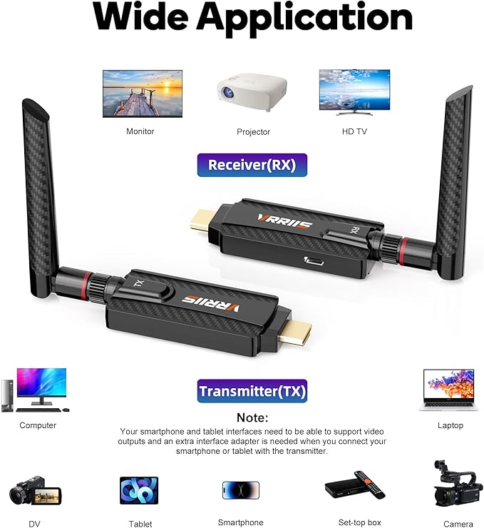 Vrriis Wireless HDMI Transmitter and Receiver, Plug and Play, 1080P Wireless - Image 8
