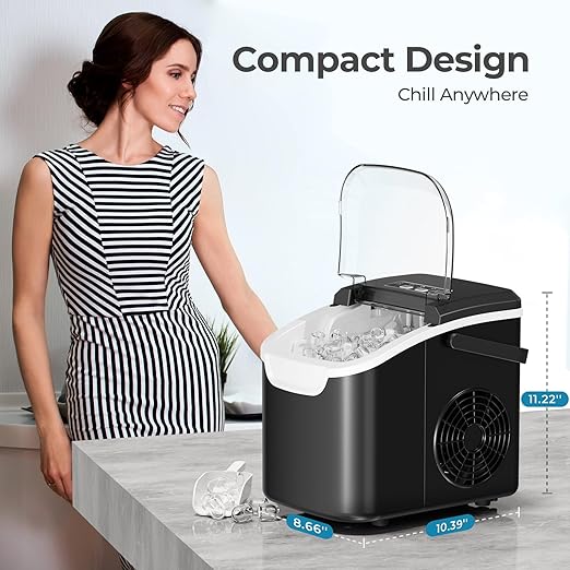 Antarctic Star Countertop Ice Maker Machine, 8 Ice Cubes in 6 mins, 26lb/Day Ice - Image 8
