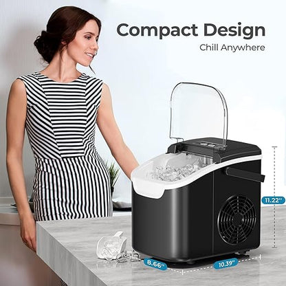 Antarctic Star Countertop Ice Maker Machine, 8 Ice Cubes in 6 mins, 26lb/Day Ice - Image 8