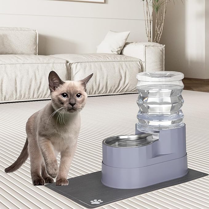 RIZZARI Automatic Pet Water Dispenser: 5L Gray Cats and Dogs Gravity Feeder - Image 7