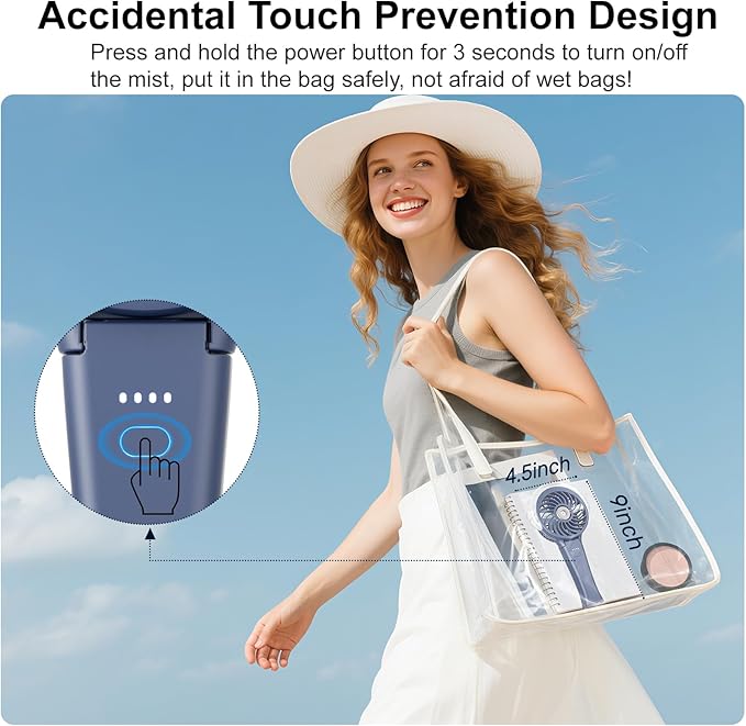 HandFan 4000mAh Upgraded Handheld Misting Fan, 50ml Water Tank, Rechargeable - Image 6