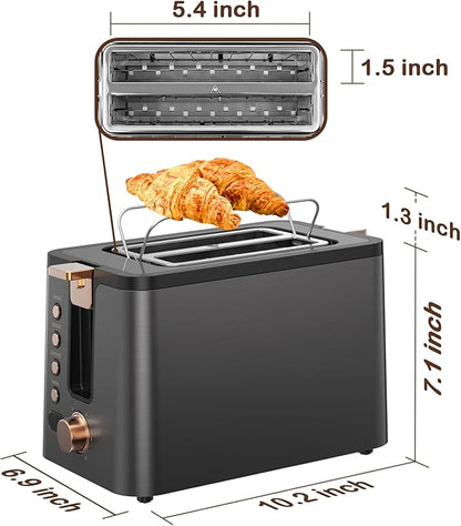 Mecity Toaster 2 Slice Stainless Steel Body Timer, Bagel/Defrost/Reheat/Cancel - Image 8