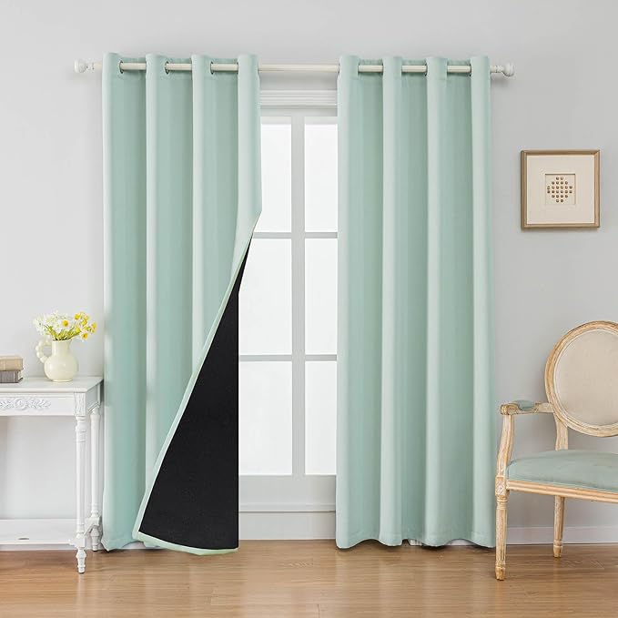 Anytime 100% Blackout Curtain 2 Panels Set, Thermal Insulated Window Drapes by Anytime