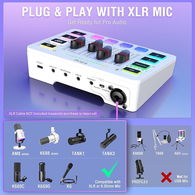 FIFINE Audio Mixer, Gaming Streaming PC Mixer - Image 7