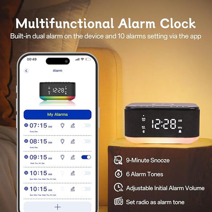 Bluetooth Alarm Clock Radio Bedroom, Digital Dual Alarm Clock Bedroom, Matte - Image 3