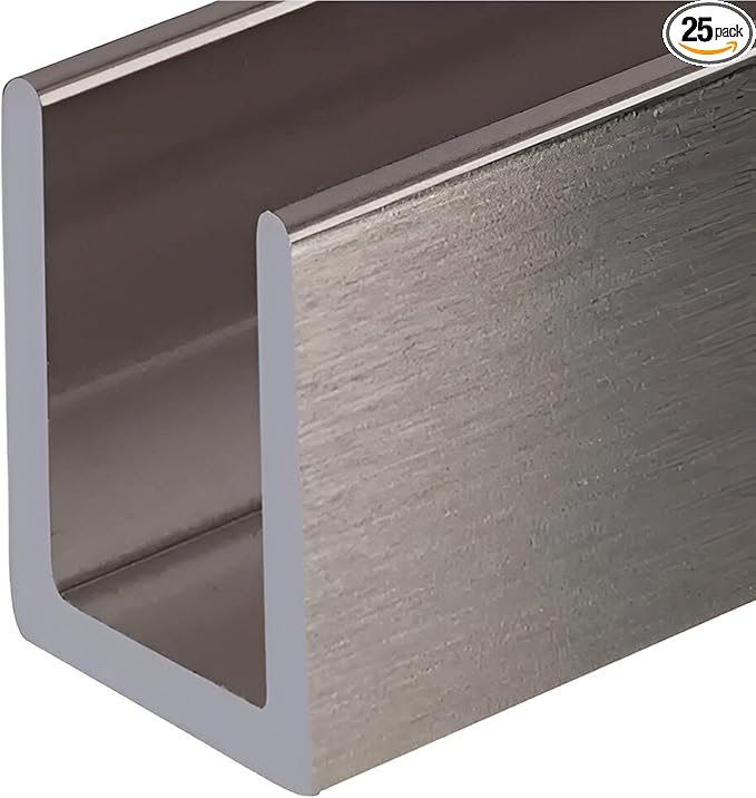 Brixwell SDCD38BN-CCP36-XCP25 Brushed Nickel 3/8" Fixed Panel Shower Door Deep by Brixwell