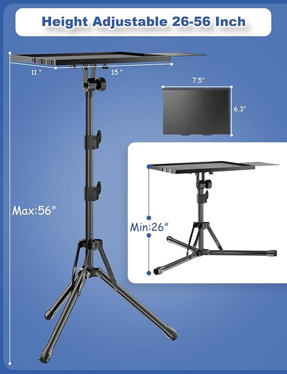 Projector Stand Tripod, Adjustable Height 26 to 56 Inch Laptop Tripod, Laptop - Image 5