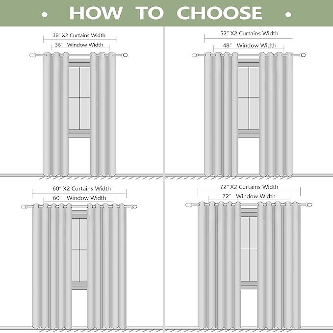 KOUFALL Narrow Window Curtains Drapes - Image 2