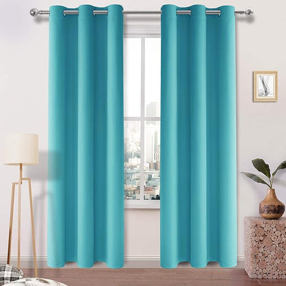 DWCN Turquoise Blackout Curtains, Room Darkening Thermal Drapes by DWCN