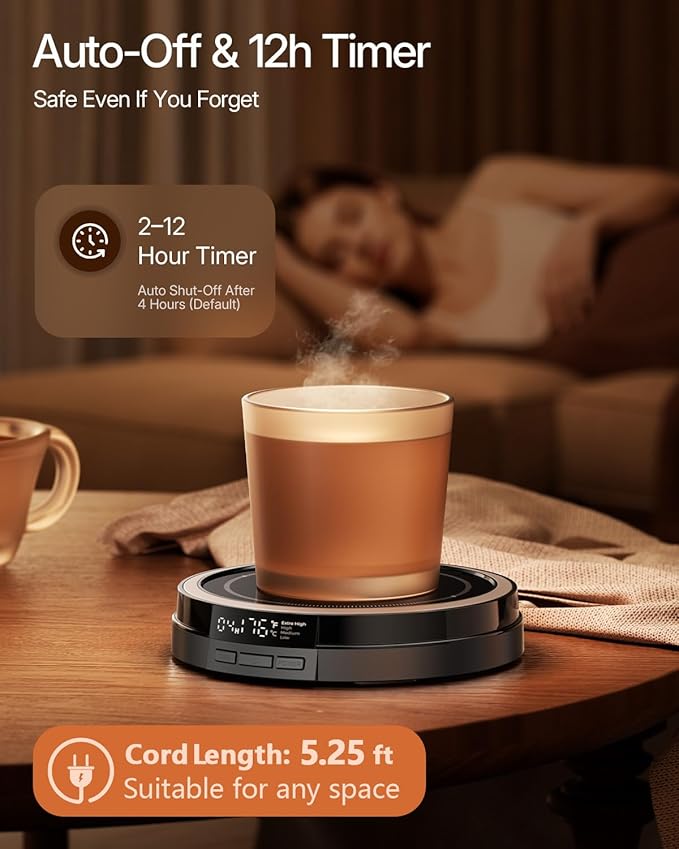 Coffee Mug Warmer for Desk, 50W Fast Heating Cup Warmer - Image 6