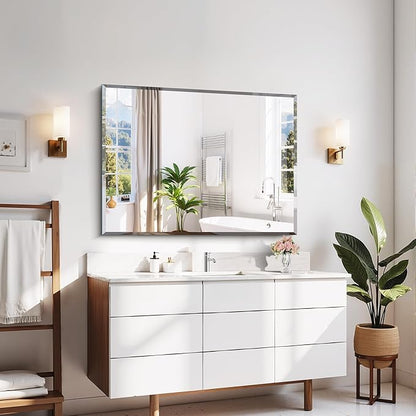 CILIBER Beveled Bathroom Mirror, 30x40 Large Frameless Mirrors - Image 5