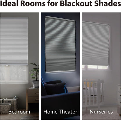 DEZ FURNISHINGS Cordless 1.5" Blackout Cellular Shade, Energy Saver, 25" W x 72" H, Latte
