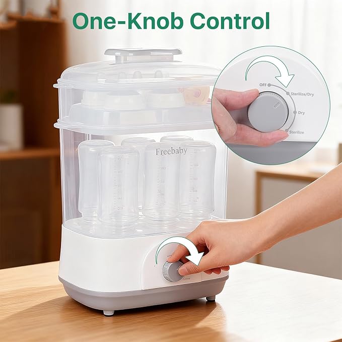 Freebaby Baby Bottle Sterilizer and Dryer, 4 in 1 Electric Steam Sanitizer and - Image 6
