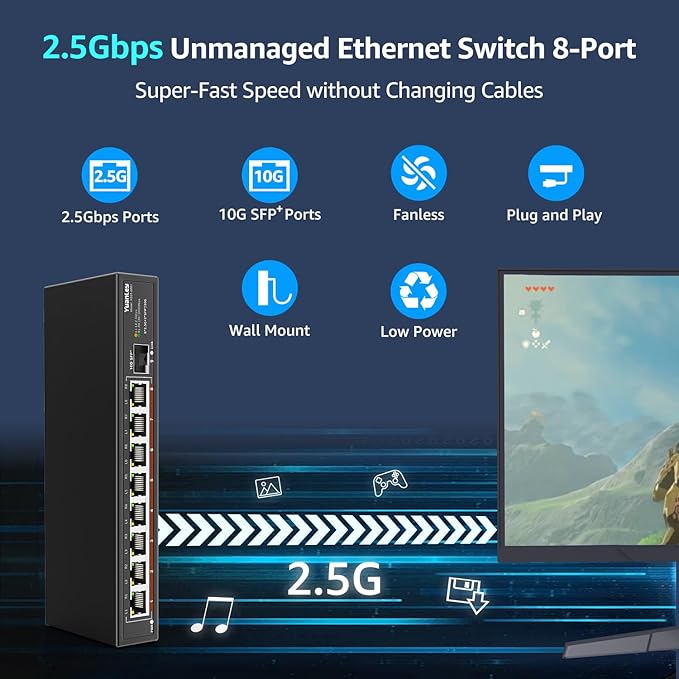 8 Port 2.5G Unmanaged Desktop Ethernet Switch - Image 2