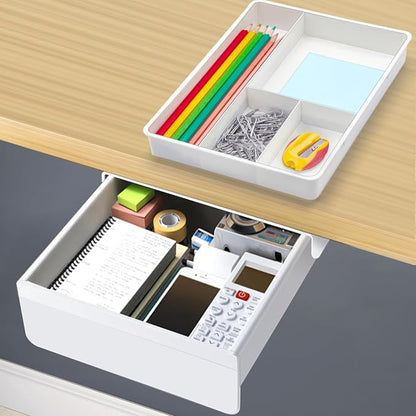 Under Desk Table Drawer Storage Organizer, Slide Out Drawer by SVNNELP