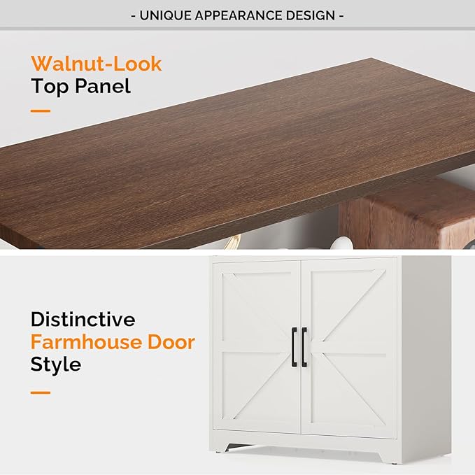 VINGLI Bookcase with Doors and Adjustable Shelves, Steel 70" Tall Bookshelf - Image 4