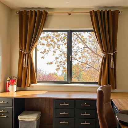 Lazzzy Velvet Blackout Curtains Thermal Insulated Room Window Drapes Super Soft - Image 5