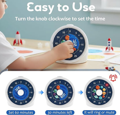 BellMan Visual Timer with Pause Button, 60 Minute Countdown Mercury Timer - Image 3