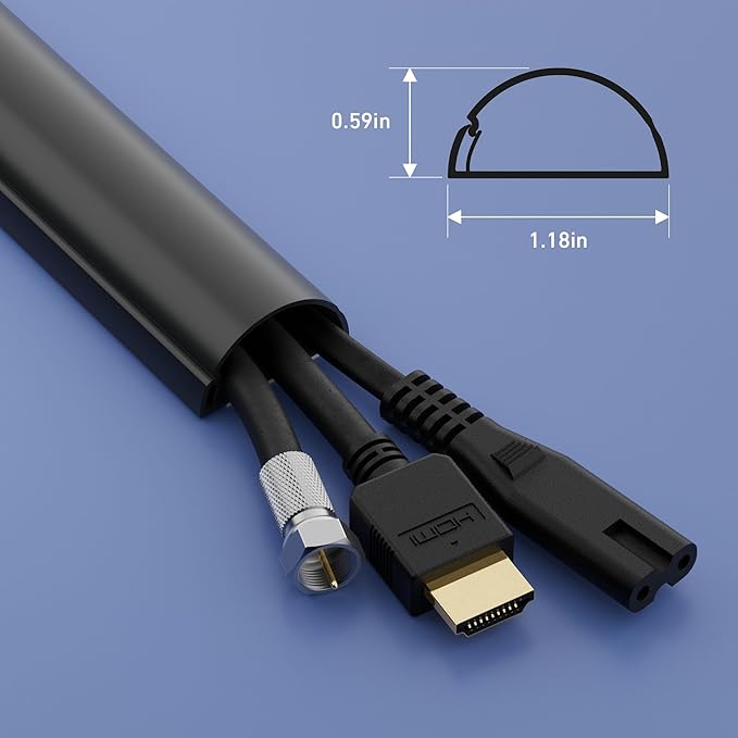 D-Line Half Round Cord Hider, Patented Cable Cover, Hide TV Wall Mount Wires - Image 3