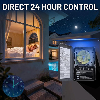 T104 Mechanical Time Switch, 208-277V AC 40A DPST, 24-Hour Dial - Image 8