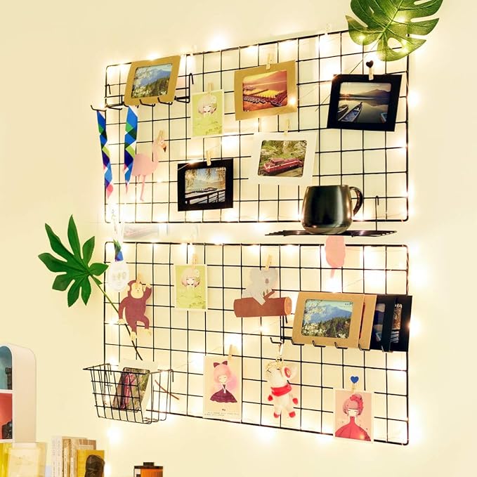 Wall Photo Grid Shelf, Wall Hanging Ins Art Display Grid Panel - Image 6