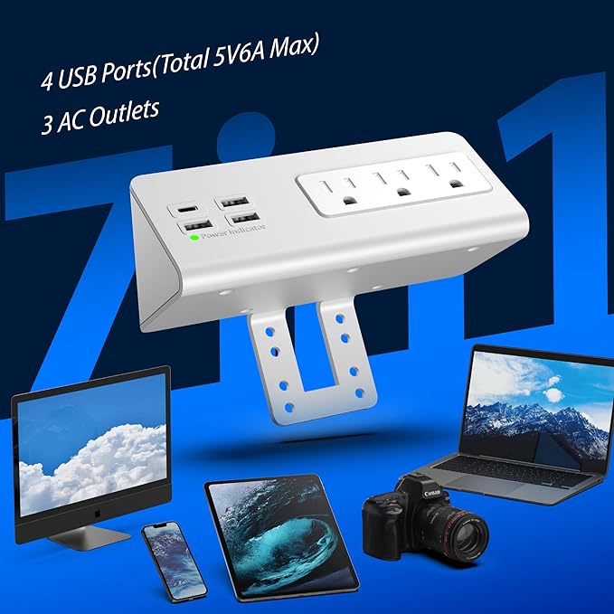 Nightstand Edge Mount Power Strip - Image 4