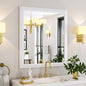 Amorho Bathroom Mirror, 36x32 Inch White Framed Bathroom Mirrors by Amorho