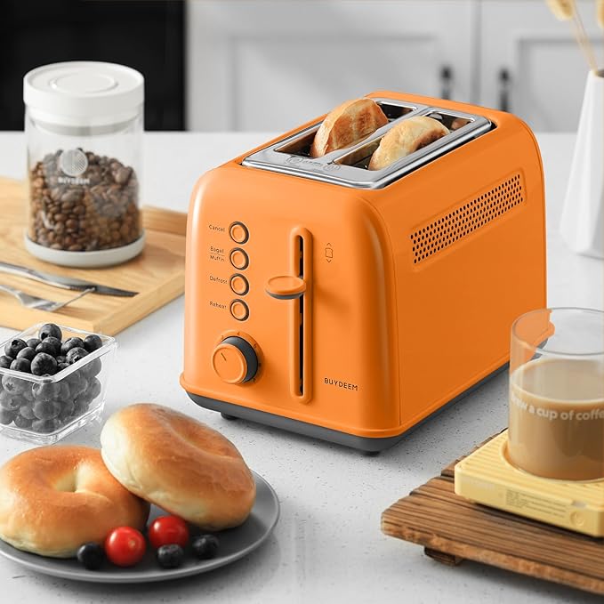BUYDEEM DT620 2-Slice Toaster, Extra Wide Slots, Retro Stainless Steel - Image 9