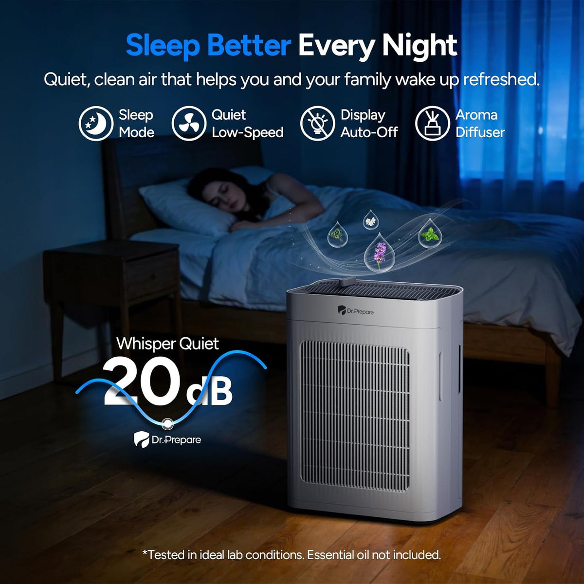 dr.prepare air purifiers for bedroom large room up, package contents